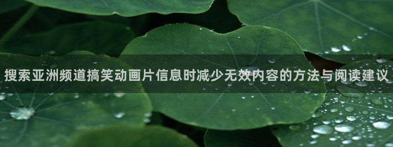 免费的同人动漫网站:搜索亚洲频道搞笑动画片信息时减少无效内容的方法与阅读建议