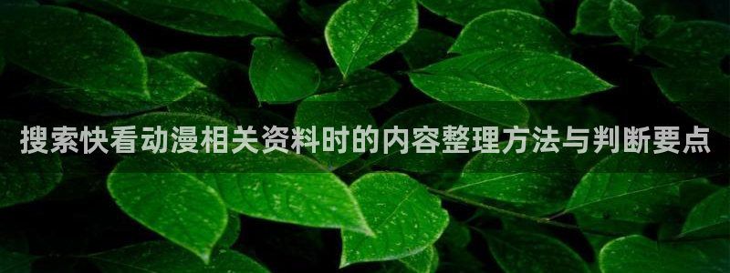 免费的动漫网站:搜索快看动漫相关资料时的内容整理方法与判断要点